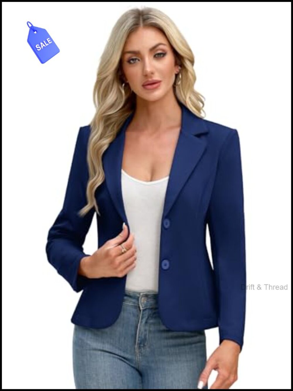 Women's Knit Blazer Business Casual Office Jacket Polyester Spandex